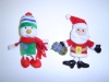 Mini Plush Santa Snowman Miniature Stuffed Santa Claus Snowman Christmas promotion Toys