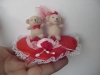 Wholesale Mini Plush Wedding Bear Couples Sitting On Heart Cushion