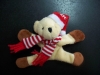 Wholesale Mini Plush Magnet Christmas Bear With Scarf And Hat