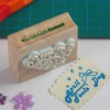 Wooden stamps with texts