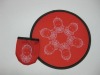 Nylon fold up round frisbee