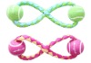 Wholesale Eight Figure PP rope with two balls toy HLT1033