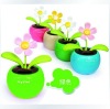 Wholesale automobile ornament flip flap solar power flower