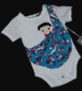 Wholesale fabric leather fur baby Infant Baby Sling Short Sleeve Baby Bodysuit bibs Toddlers Clothing dresses baby sleeping bags t-shirts