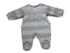 Wholesale baby stripe romper with emb