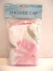 Wholesale pink fashionable solid PVC shower cap