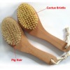 Wholesale Bamboo&Wooden Bath Brush with Cactus Bristle