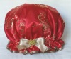 Wholesale Satin shower cap with bowknot- Bloom - Ruby Red