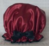 Wholesale Satin shower cap with bowknot- Bloom - Red