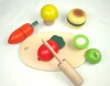 Wholesale wooden educational artificial fruit toys cutting toys kitchen toys for children