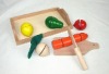 Wholesale wooden educational artificial fruit toys cutting toys kitchen toys for children