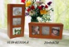 Wholesale wooden photo frame table clock w/3 panels