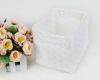 Wholesale Square woven gift basket with leather handle