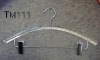 Wholesale deluxe acrylic clothes hanger with clamps