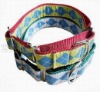 Wholesale argyle patterns woven nylon pet collar,adjust dog collar