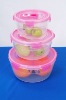 Wholesale 3-piece round clear plastic food container