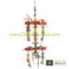 Wholesale Medium bird leather & wood rope toy