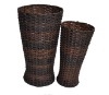 Wholesale Handmade Round Plastic Laundry Baskets S/2