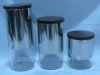 Wholesale Set 4 Stainless Steel Coated Glass Storage Jars