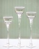 Clear glass tealight holder set
