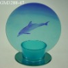 glass candle holder with mirror
