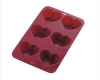 Wholesale non-toxic 6-cup heart shape attractive silicone cake mould,kitchenware(S076 kitchenware)