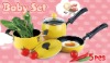 Wholesale 5pcs aluminium nonstick Mini cookware set with silicone handle
