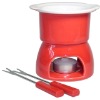 red ceramic fondue set at competitive price