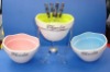 ceramic valentine's day fondue set
