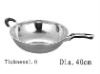Wholesale 40cm Excellent stainless steel Chinese wok/ pan