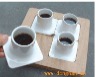 Wholesale 4pcs/set high white porcelain cup with saucer