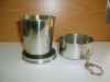 Wholesale stainless steel 3 and 6 layer folding cup with satin finished