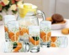 Wholesale 7PCS GLASS DRINKING SET WITH PRINTING, 1JUG AND 6 CUPS