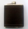 stainless steel hip flask, hip flask with leather cover