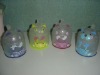 Wholesale glass cat cup with plastic waterproof lid
