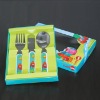 stainless steel children cutlery with plastic handle