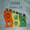 Colorful ceramic canister set (gren\yellow\red)(CN29286)