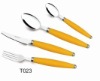 Wholesale T023 Plastic handle cutlery and flatware