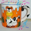 Wholesale Ceramic music mug cow design