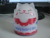 Wholesale cat shape frosted glass mug with plastic lids