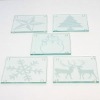 Wholesale Xmas series pattern glass coasters