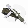 Wholesale army color table knife/pocket knife with LED/adjustable spoon and fork