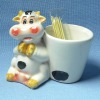 Wholesale Ceramic toohpick holder cow design