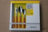 24pcs Hot-sale stainless steel flatware set with plastic handle