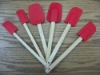 silicone spatula with wooden handle