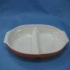 Wholesale stoneware oval roaster with two individual room