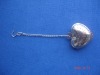 Wholesale heart shapedtea strainer with strap, good looking superior quality,comply with FDA