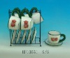 Wholesale ceramic tableware,ceramic kitchenware,ceramic coffee set with holder divider,