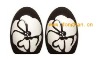 Wholesale black glazed ceramic salt & pepper shaker with decal