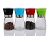 Wholesale glass salt and pepper grinder with colorful lid 100ml ,150ml ,180ml